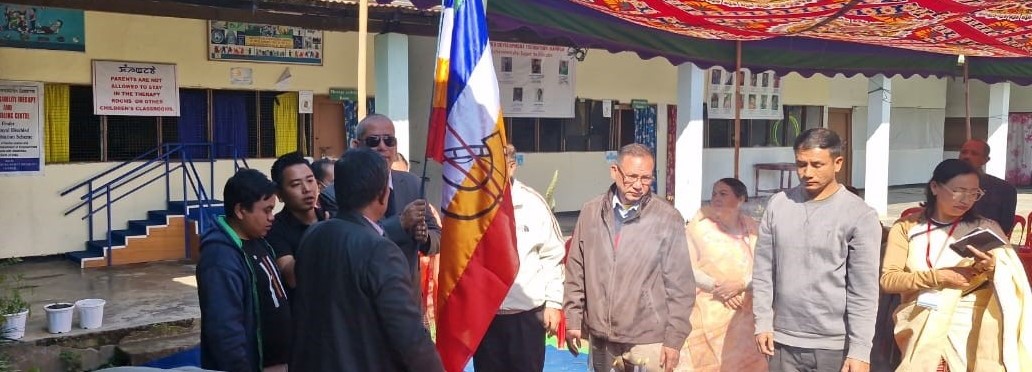 Celebrating 25 year Silver Jubilee of HD Foundation, Manipur has been started with hosting flag by Dr. Sapam Jasowanta,Chairman at the office premises of Lamdeng Makha Leikai.